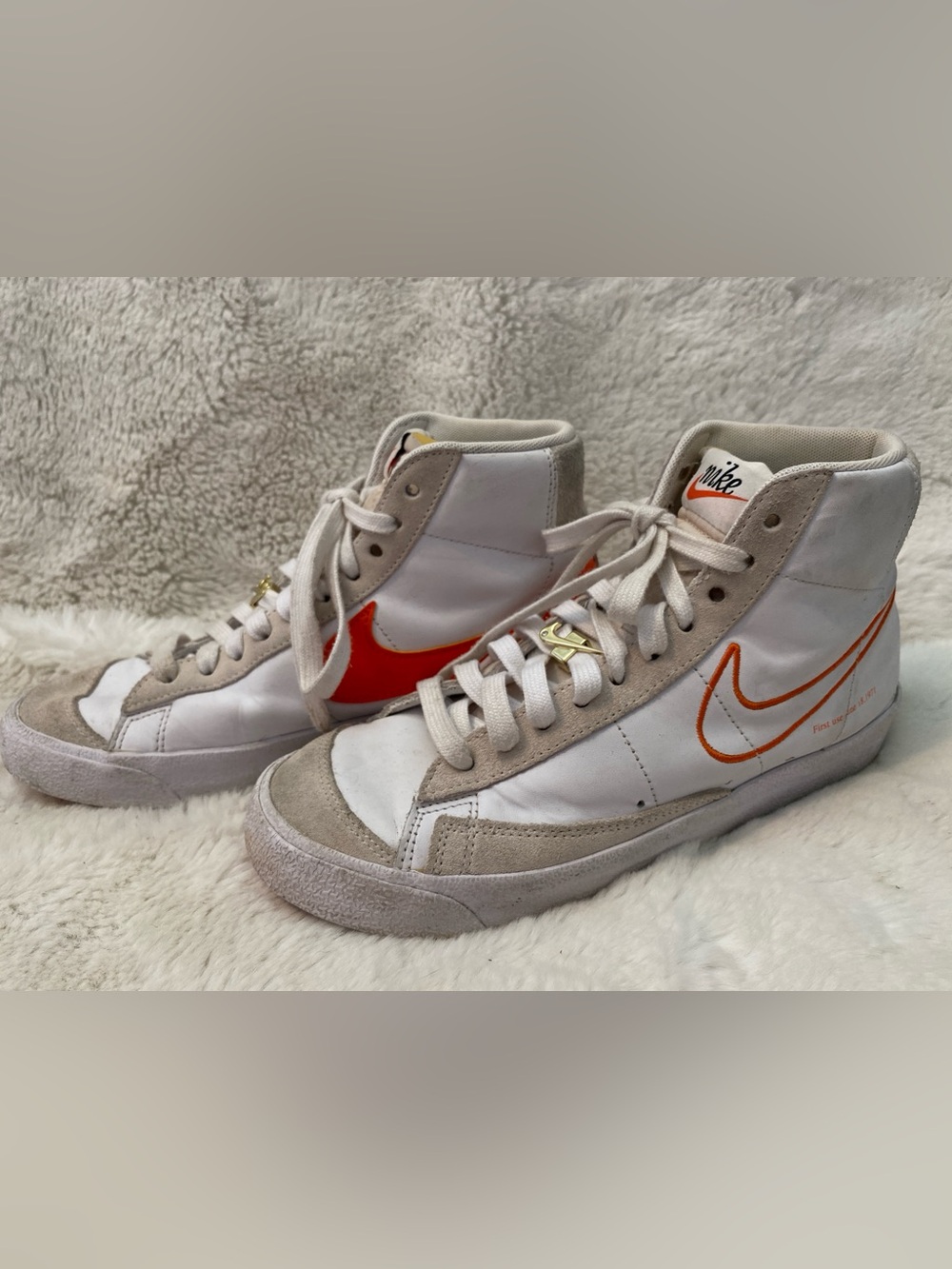 👟 Nike Blazer Mid '77 SE "First Use" White Orange Sneakers DH6757-100 👟